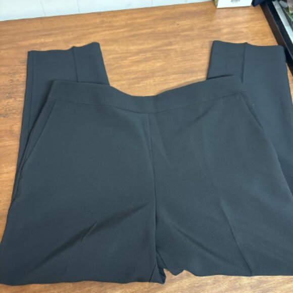 ANN TAYLOR SIDE ZIP ANKLE PANT in FLUID CREPE BLACK NWOT $120 14 - Picture 5 of 9